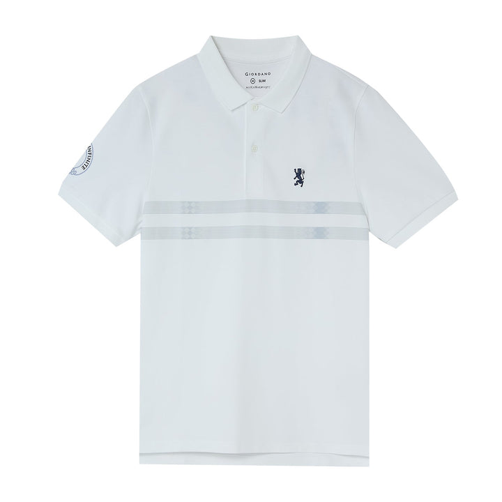 Lion Crest Stripe Polo Slim