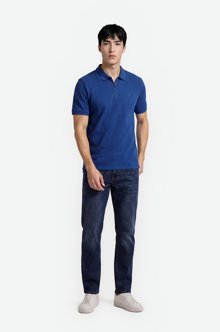 Slim Fit Pique Zipped Polo