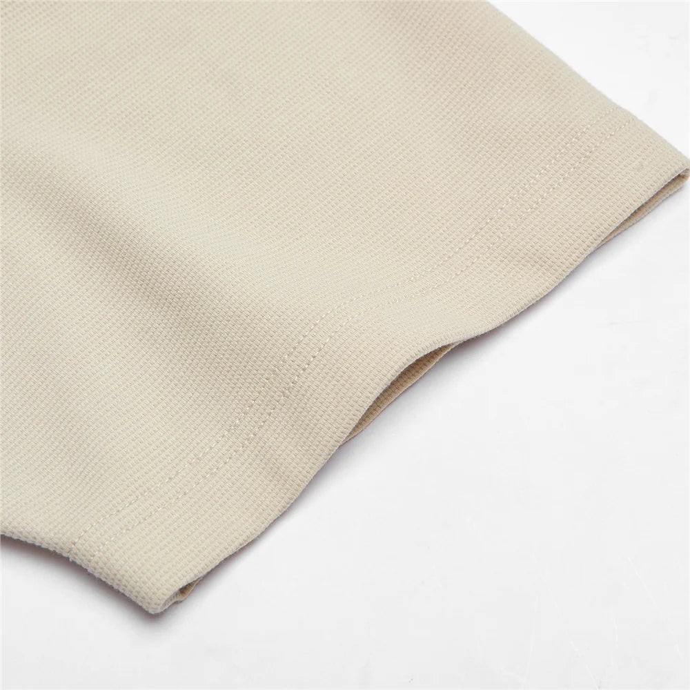 Waffle Knit Crew Neck Tee — view 4