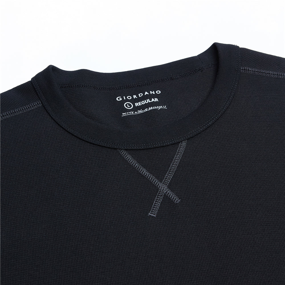 Waffle Knit Crew Neck Tee — view 8