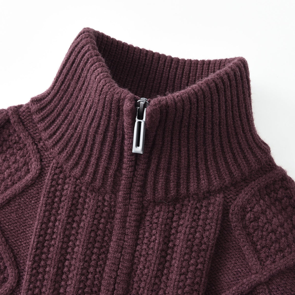 Cable Knit Zip Cardigan — view 3