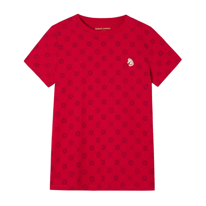 Comfort Print Tee in Haute Red
