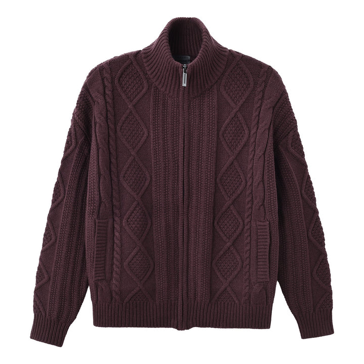Cable Knit Zip Cardigan