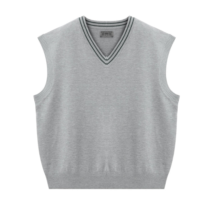 Tipped Knit Vest