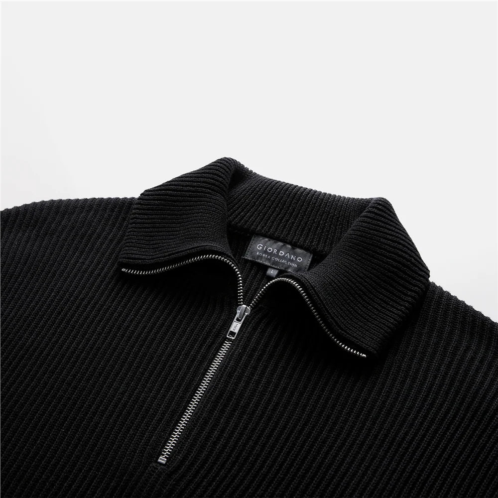 Cotton Quarter-Zip Sweater — view 3