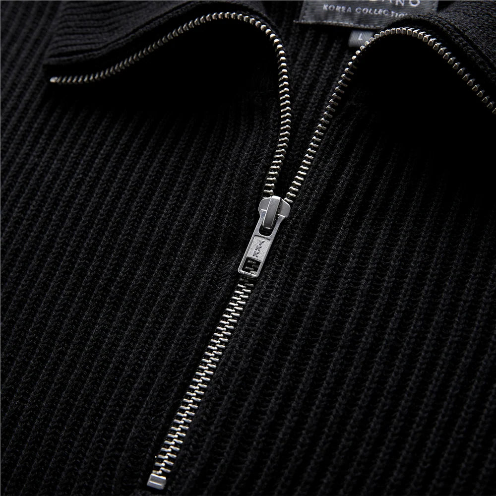 Cotton Quarter-Zip Sweater — view 4