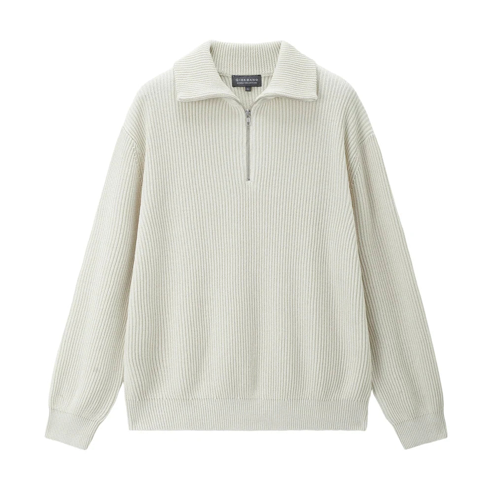 Cotton Quarter-Zip Sweater — view 8