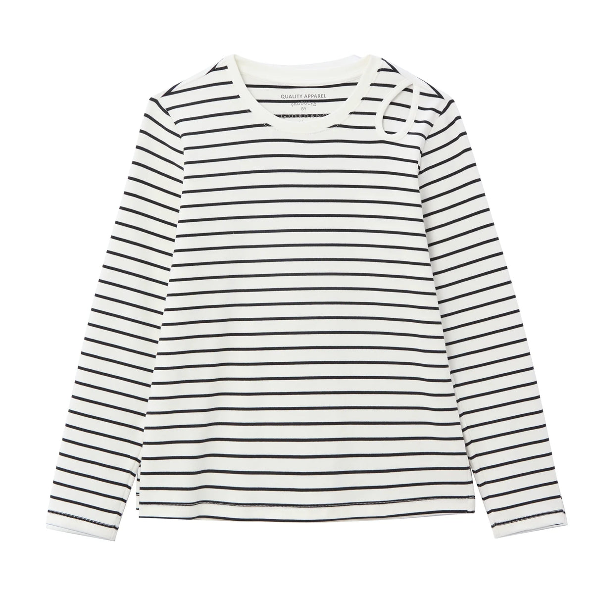 Long Sleeves Striped Cotton Tee — view 8