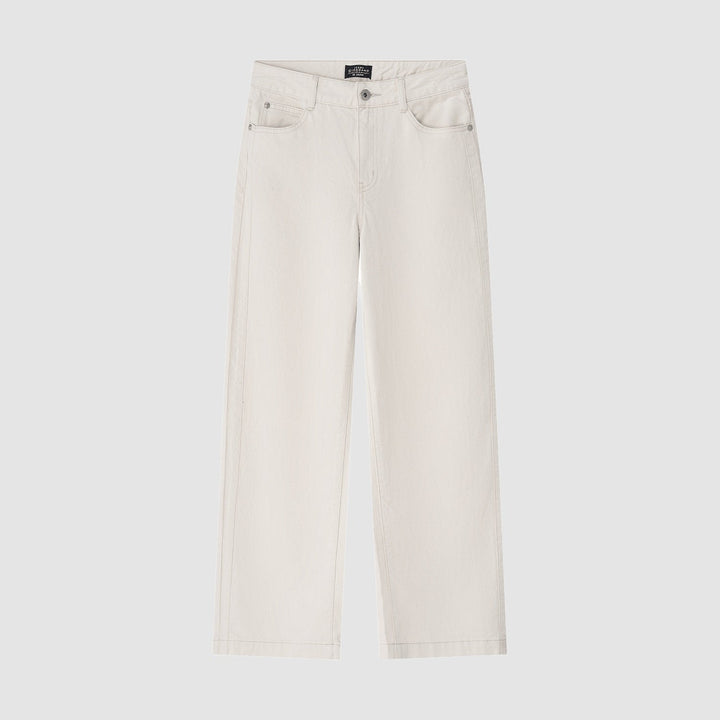 Raw Color Wide Leg Denim Jeans